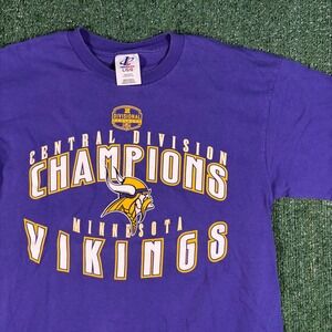 Logo Athletic T-Shirt Mens Large Purple Excellent Vikings Champions Graphic